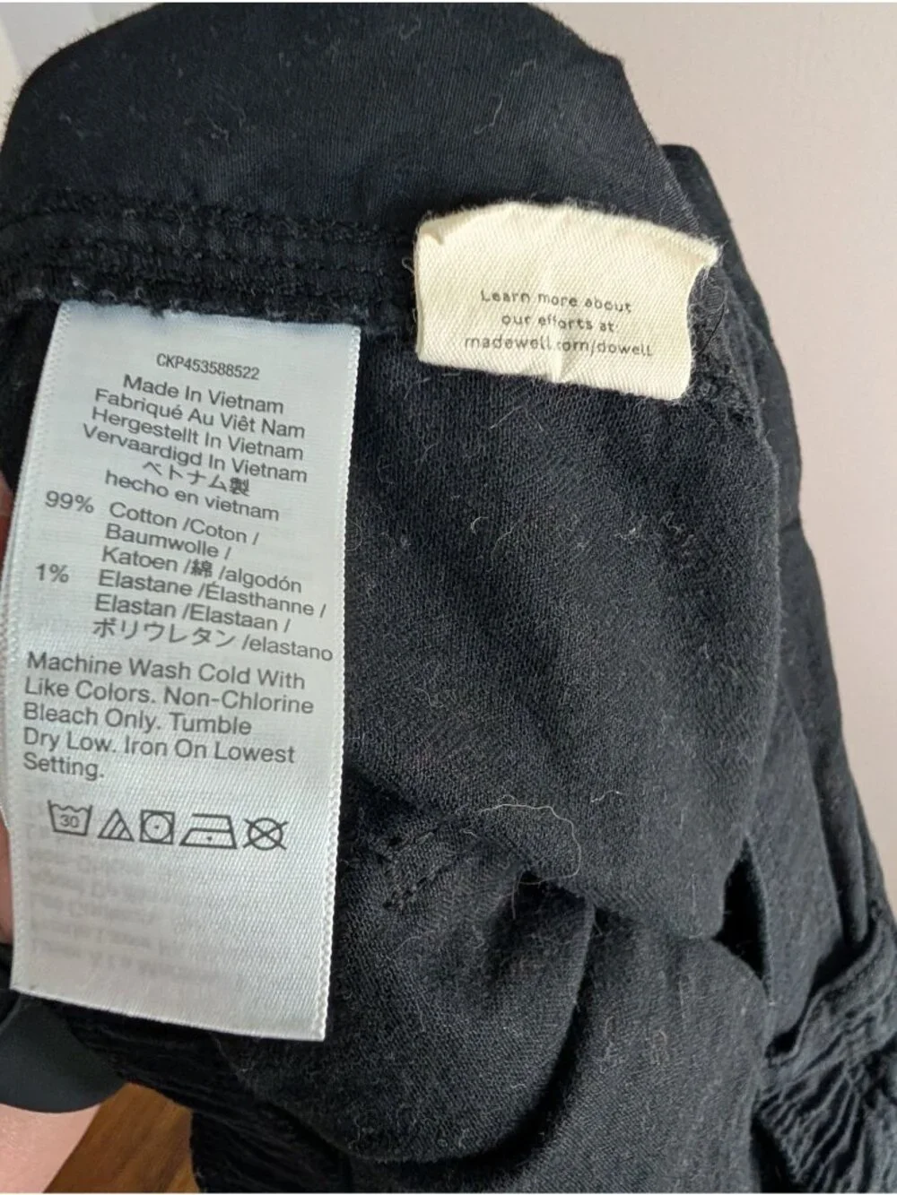 Madewell Utility Shorts Womens Medium Black Twill Pull On Pockets Casual - XL